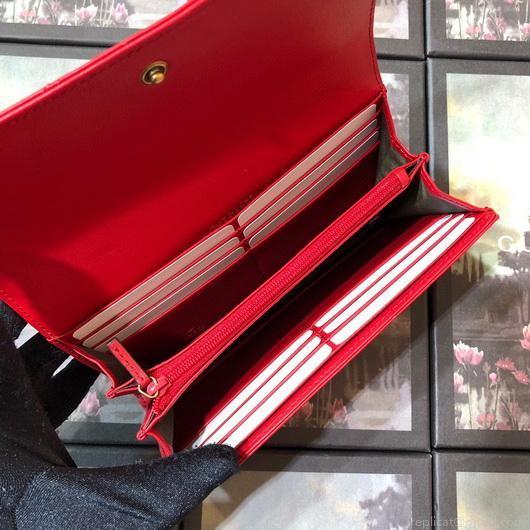 Gucci 443436 GG Marmont Continental Wallet Red