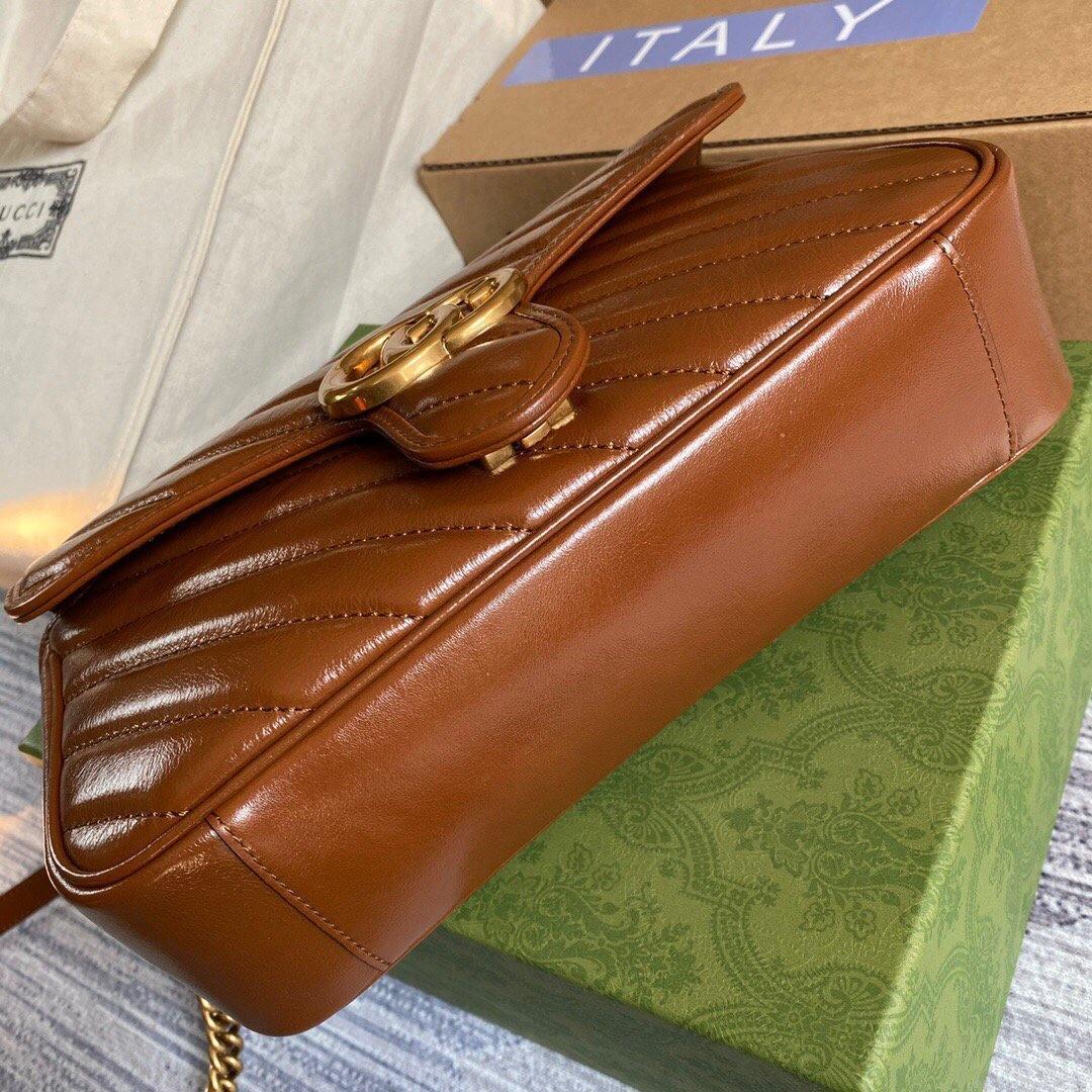 Gucci 443497 GG Marmont Matelassé shoulder Bag Brown