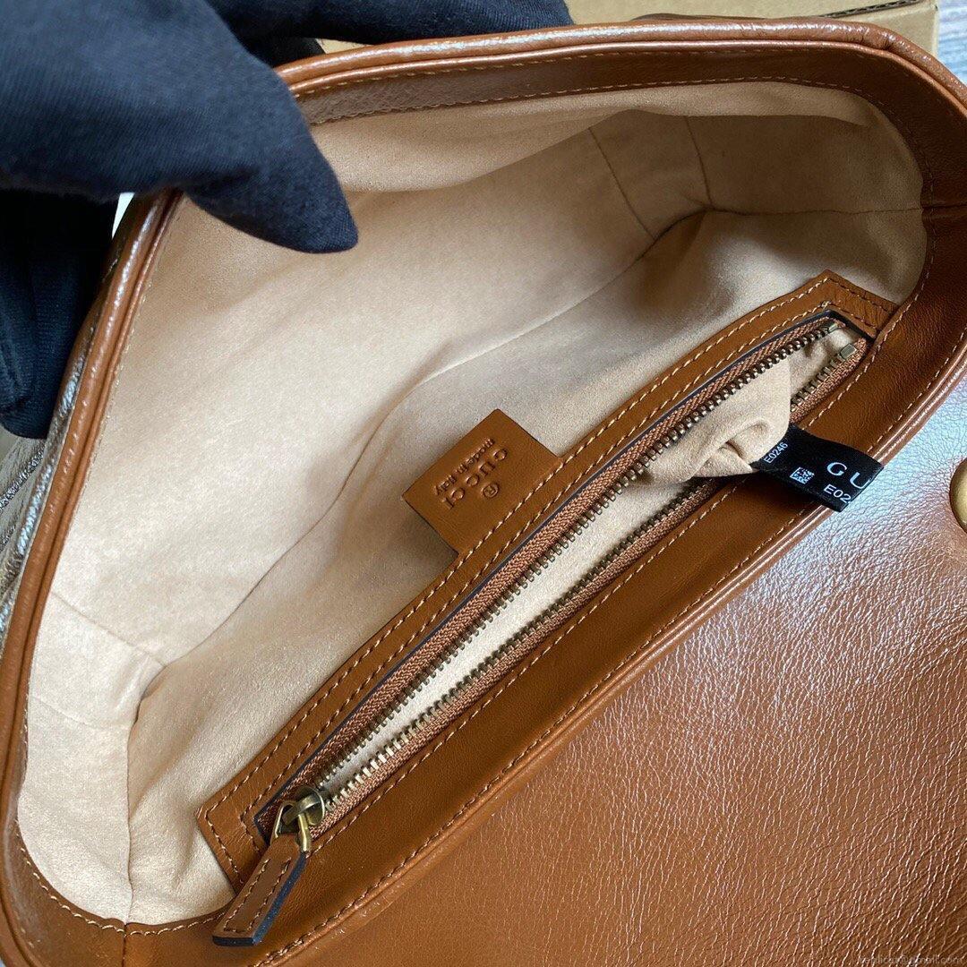 Gucci 443497 GG Marmont Matelassé shoulder Bag Brown