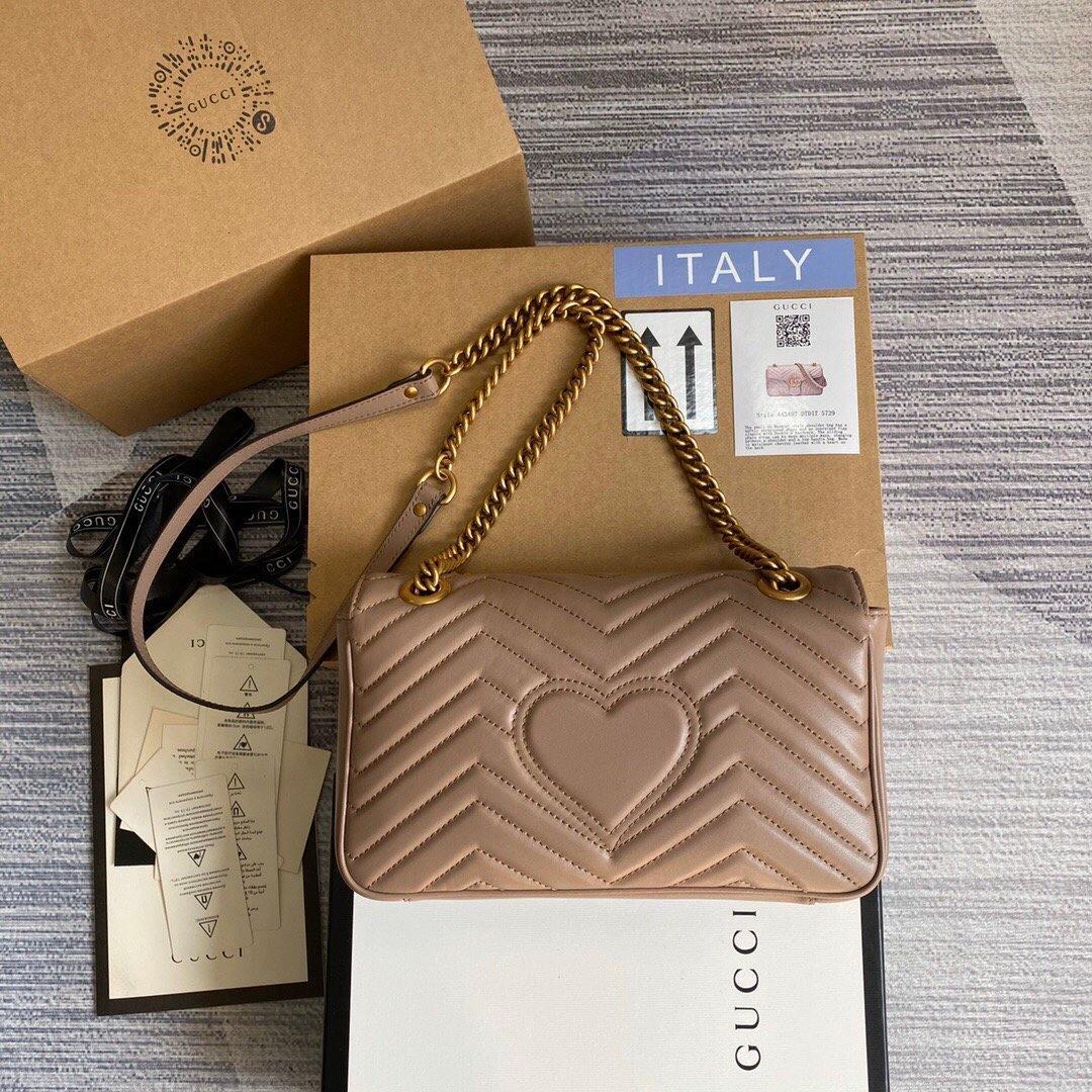 Gucci 443497 GG Marmont Matelassé shoulder Bag Light Pink