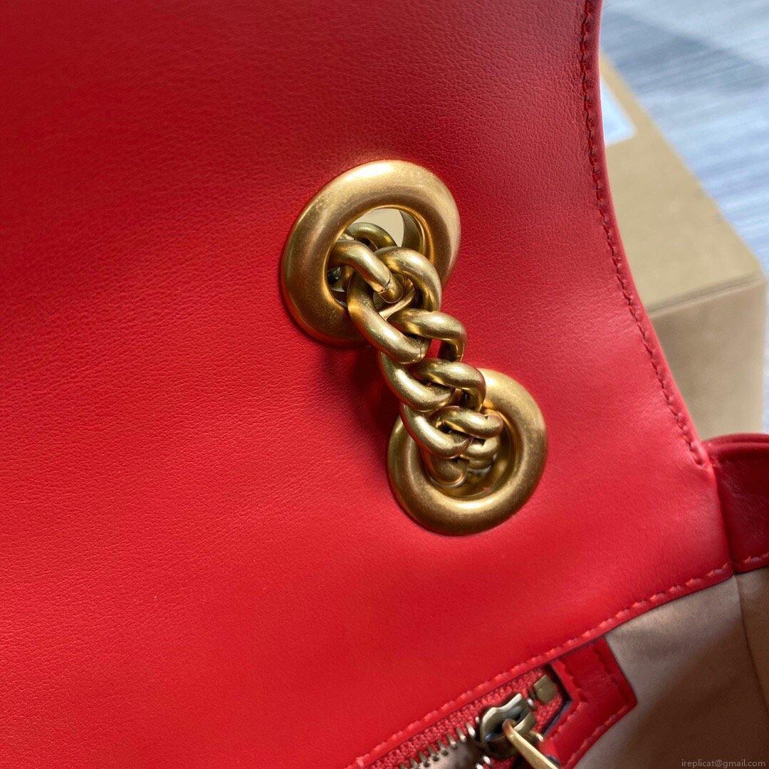 Gucci 443497 GG Marmont Matelassé Shoulder Bag Red