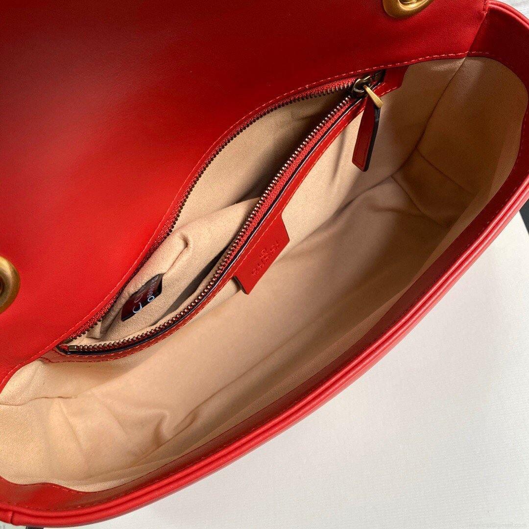 Gucci 443497 GG Marmont Matelassé Shoulder Bag Red