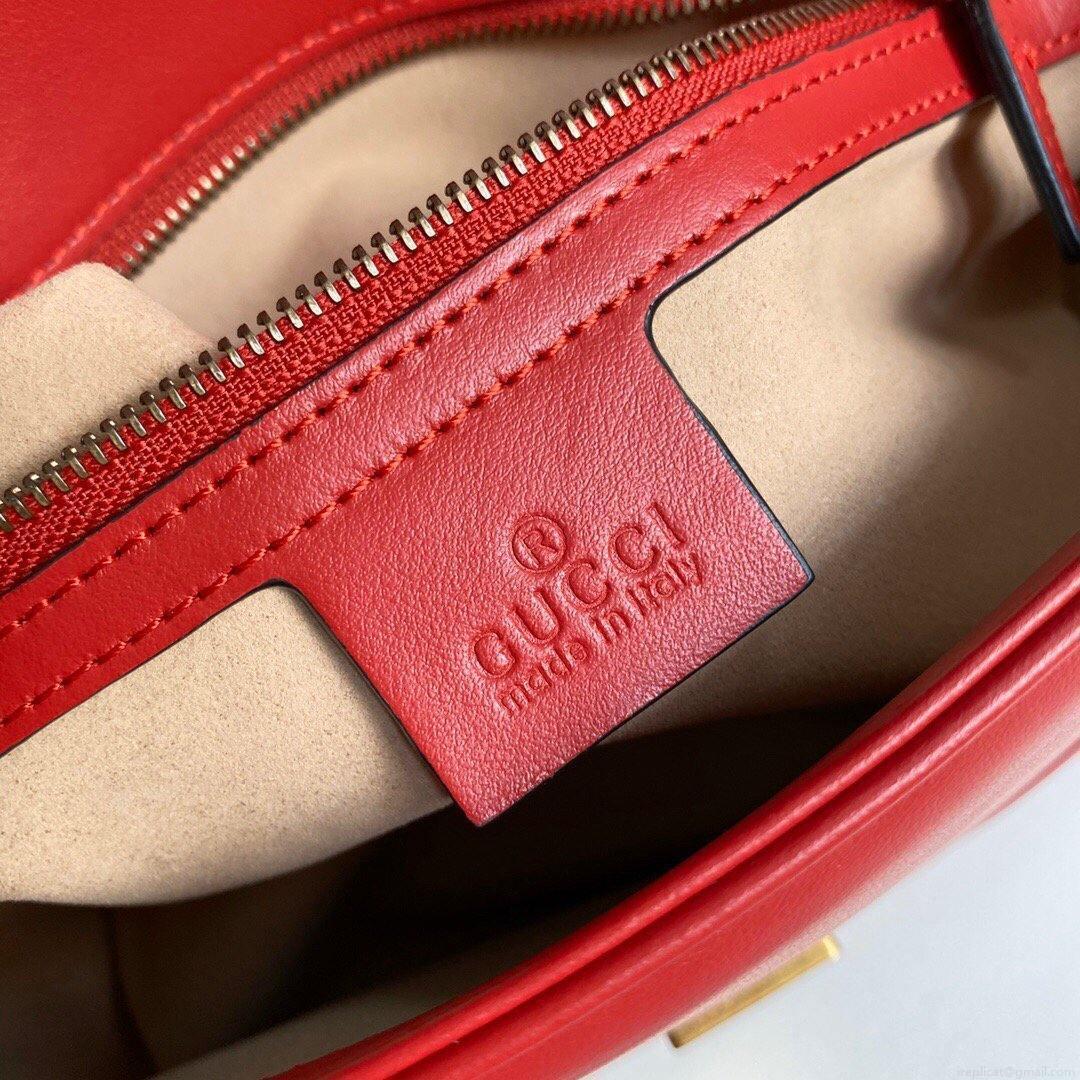 Gucci 443497 GG Marmont Matelassé Shoulder Bag Red