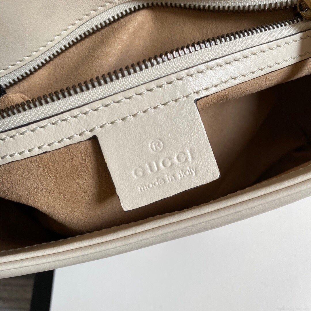 Gucci 443497 GG Marmont Matelassé Shoulder Bag White