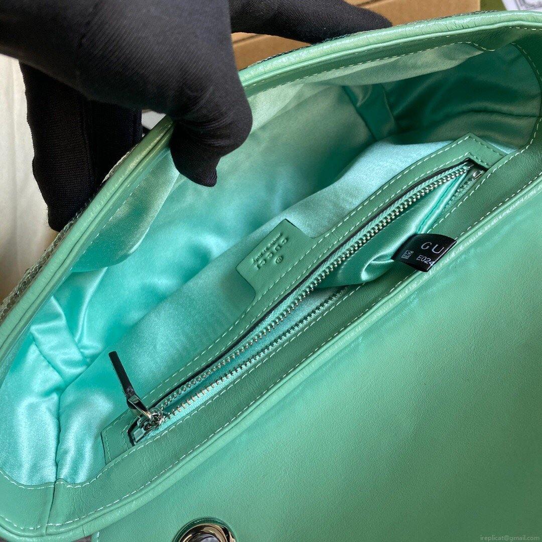 Gucci 443497 GG Marmont Matelassé shoulder Sequin Bag Green