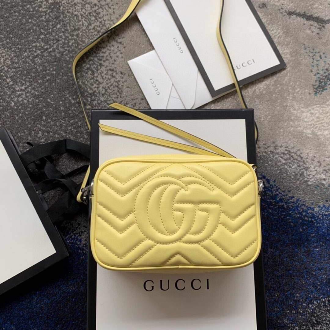 Gucci 448065 GG Marmont Matelassé Mini Bag Yellow