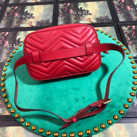 Gucci 523380 GG Marmont Matelassé Belt Bag 448065 Red