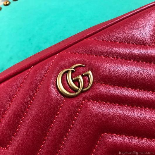 Gucci 523380 GG Marmont Matelassé Belt Bag 448065 Red