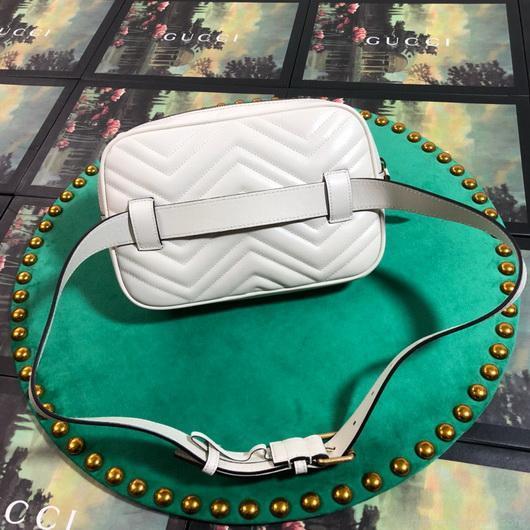Gucci 523380 GG Marmont Matelassé Belt Bag 448065 White
