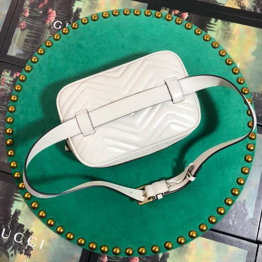Gucci 523380 GG Marmont Matelassé Belt Bag 448065 White