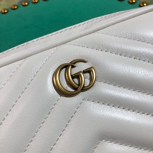 Gucci 523380 GG Marmont Matelassé Belt Bag 448065 White