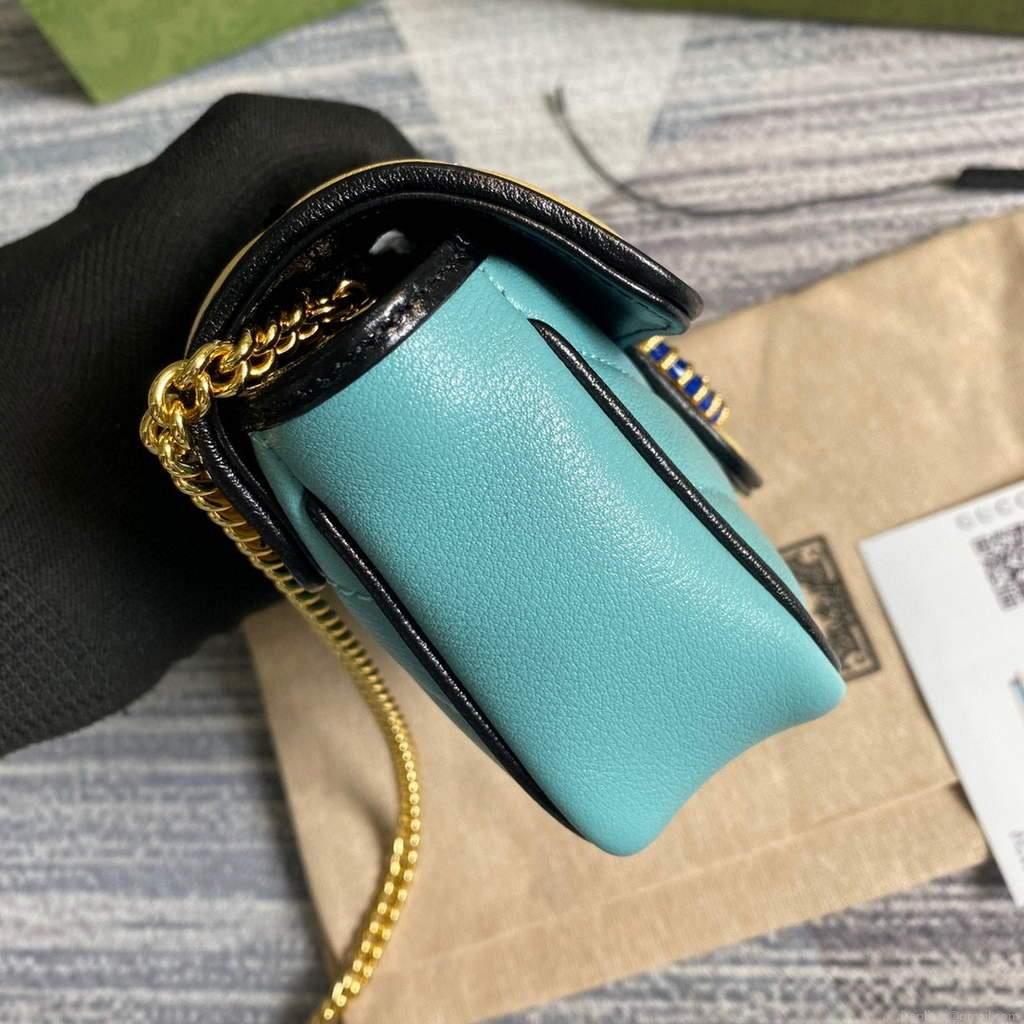 Gucci GG Marmont mini bag 574969 Blue and Apricot