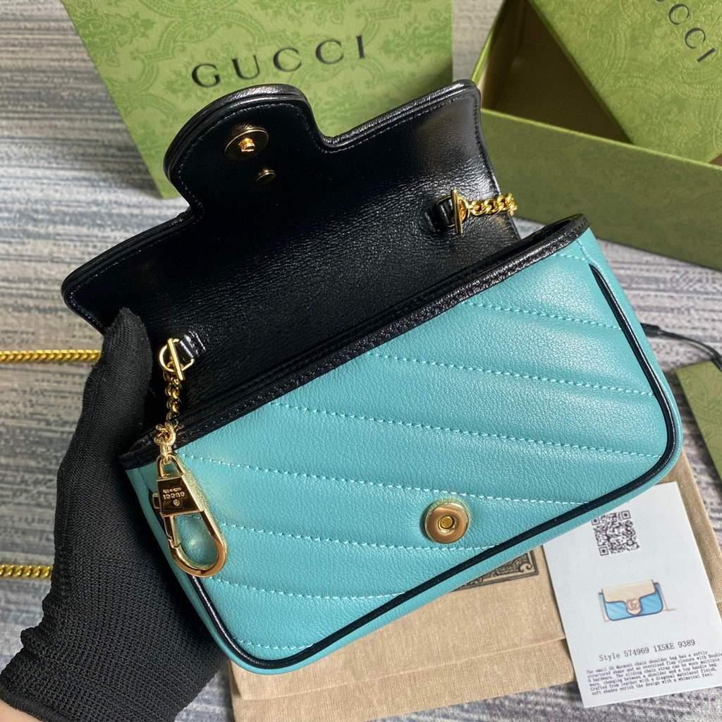 Gucci GG Marmont mini bag 574969 Blue and Apricot