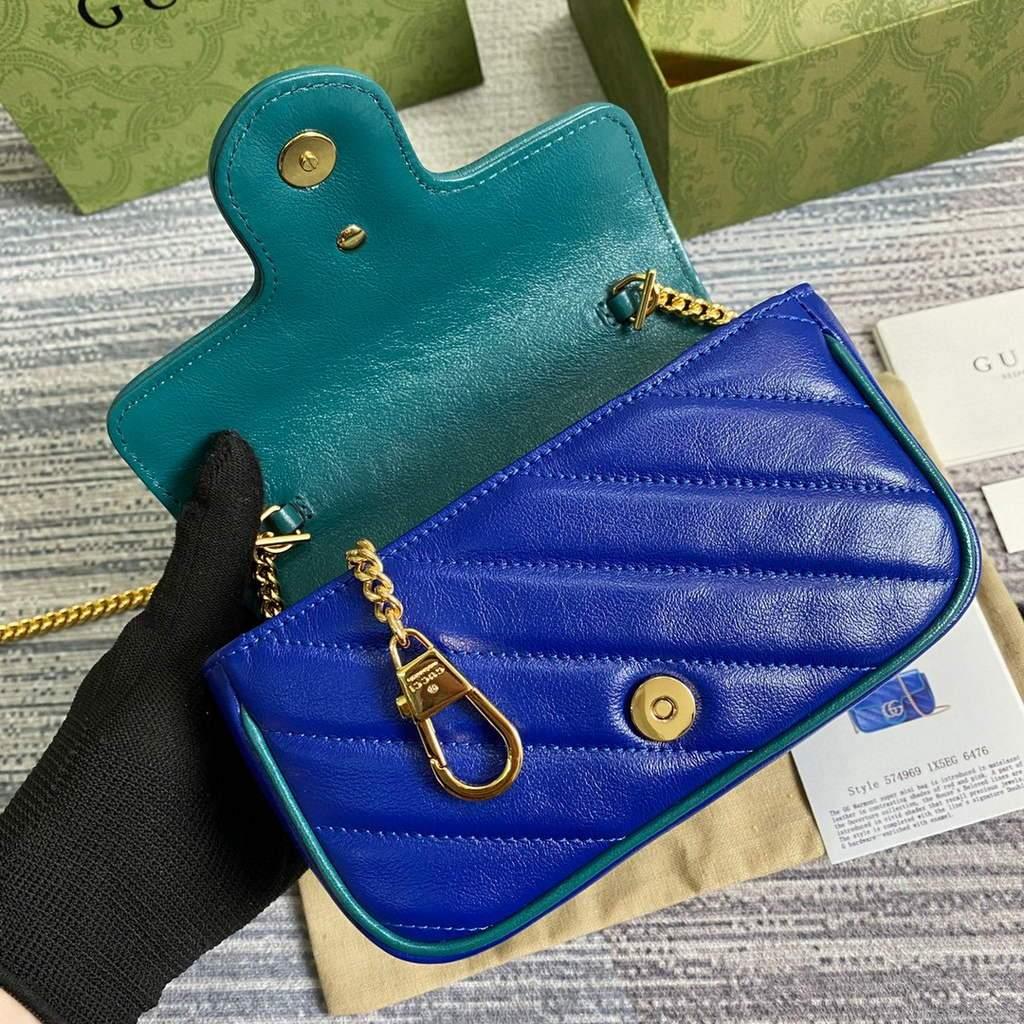 Gucci GG Marmont super mini bag 574969 Blue