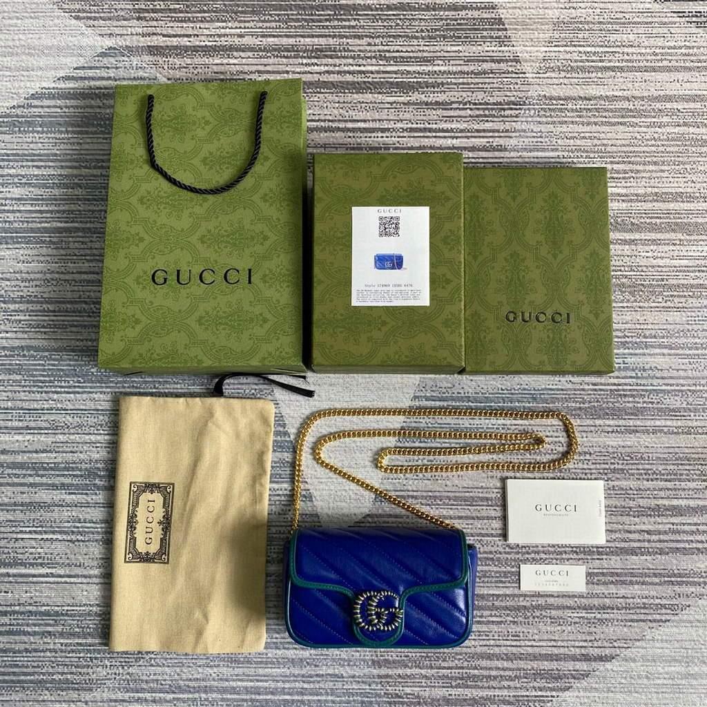 Gucci GG Marmont super mini bag 574969 Blue