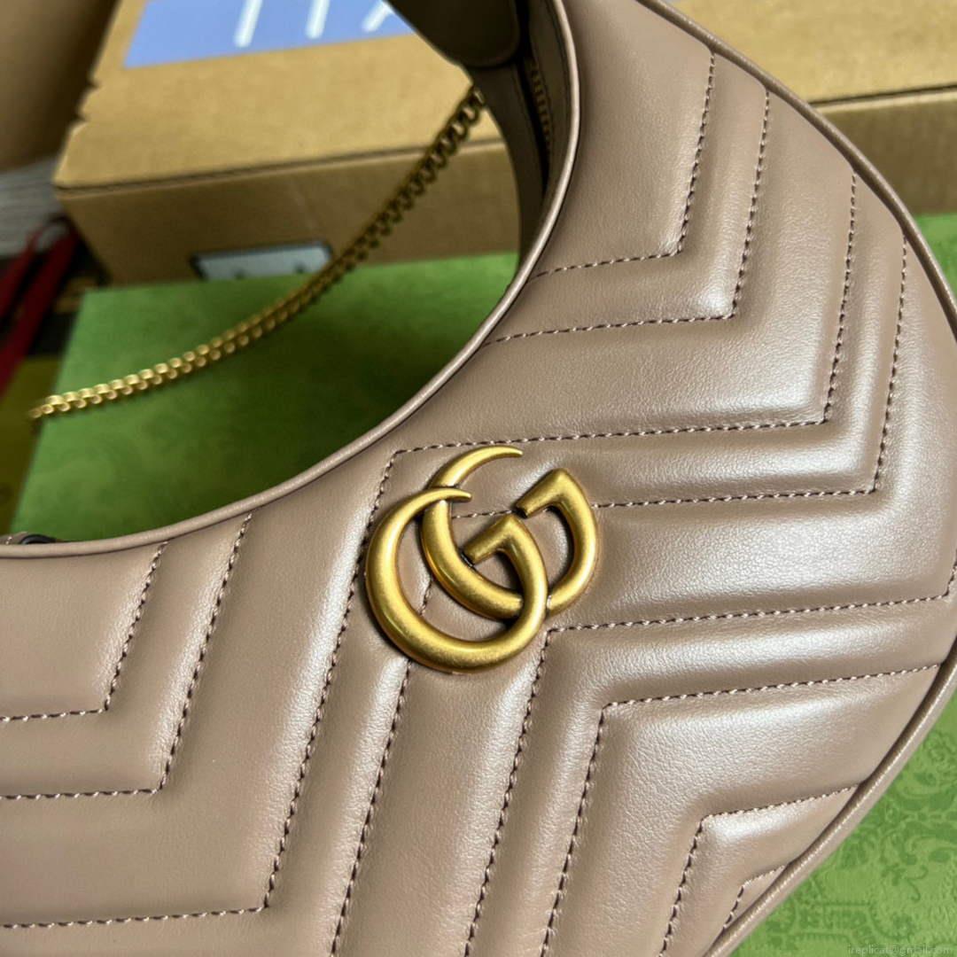 Gucci 699514 GG Marmont half-moon-shaped mini bag Light Pink