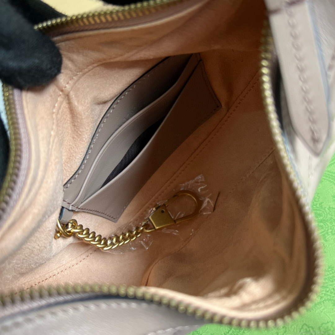 Gucci 699514 GG Marmont half-moon-shaped mini bag Light Pink