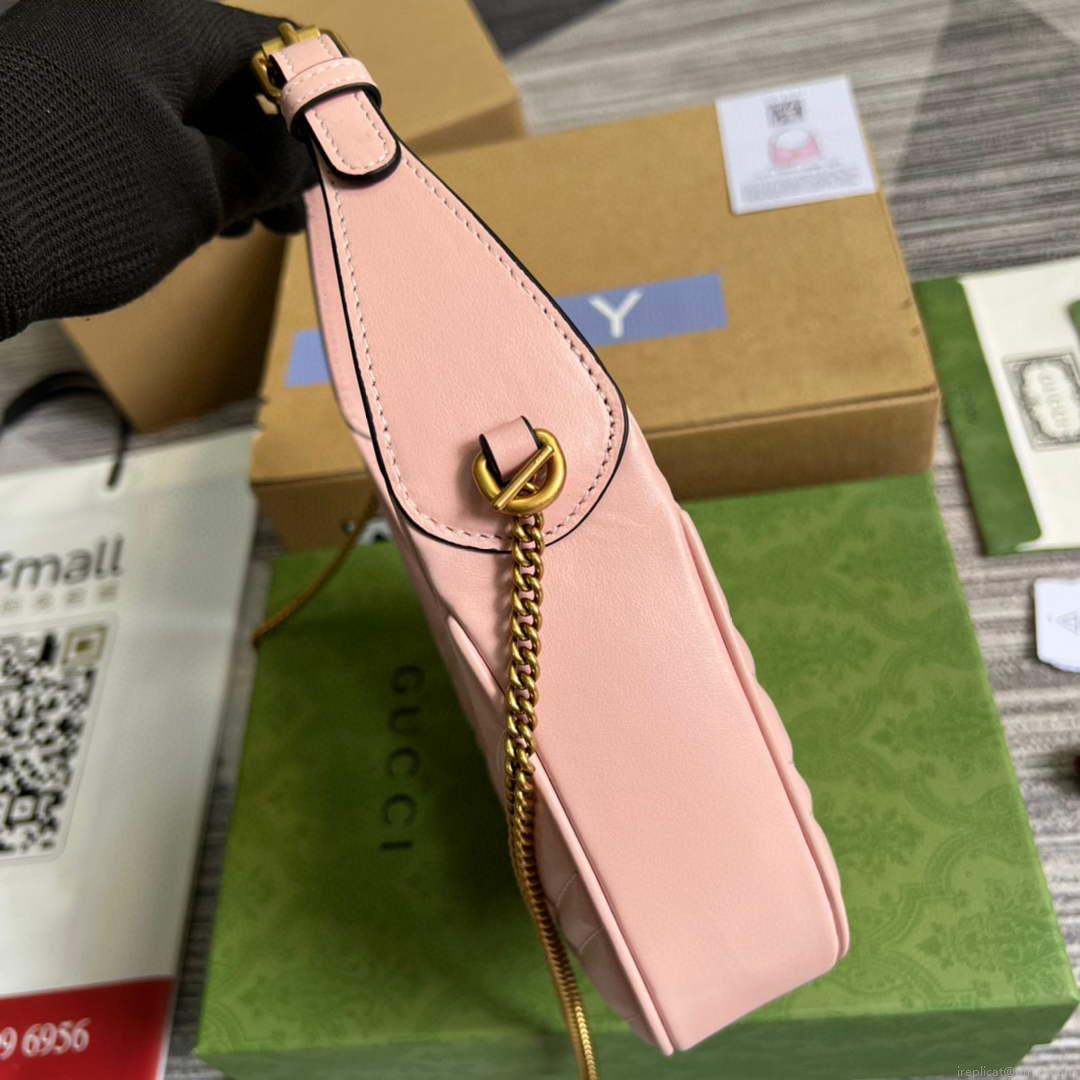 Gucci 699514 GG Marmont half-moon-shaped mini bag Pink