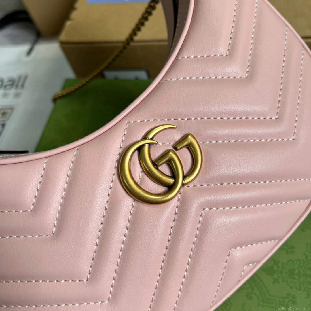 Gucci 699514 GG Marmont half-moon-shaped mini bag Pink