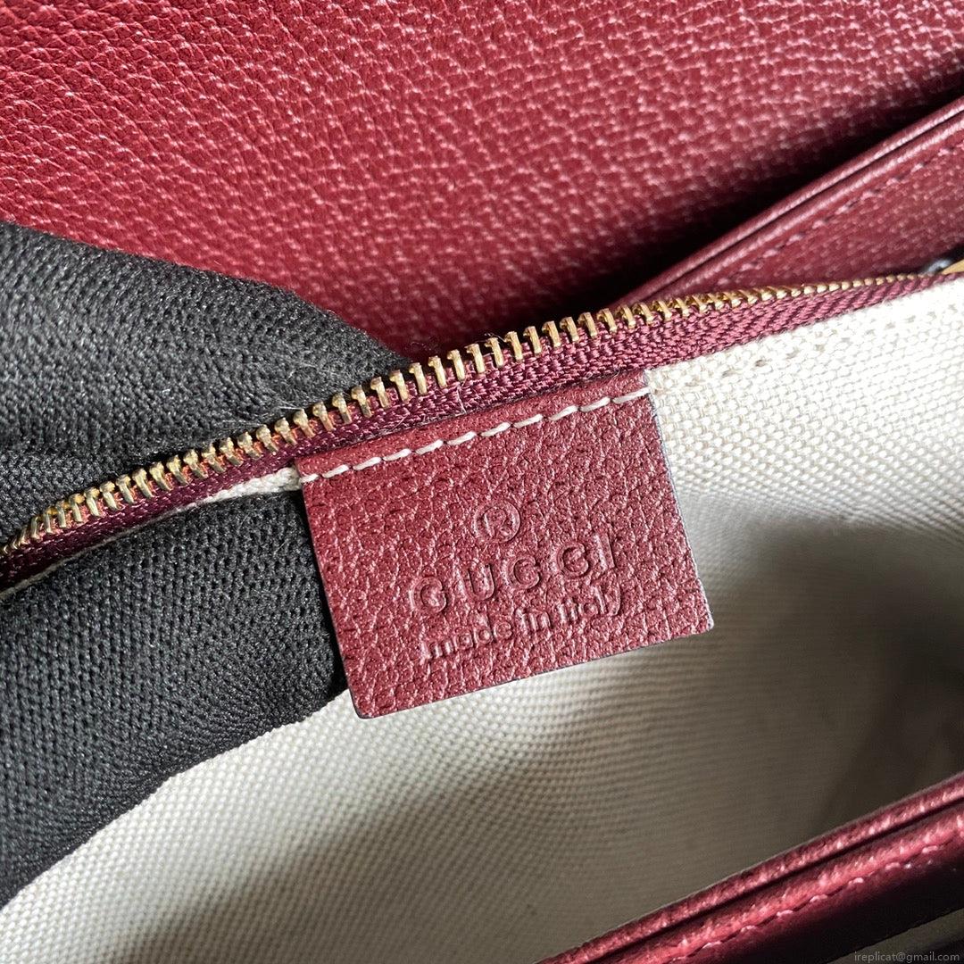 Gucci Horsebit 1955 shoulder bag 602204 Beige and burgundy Original GG canvas