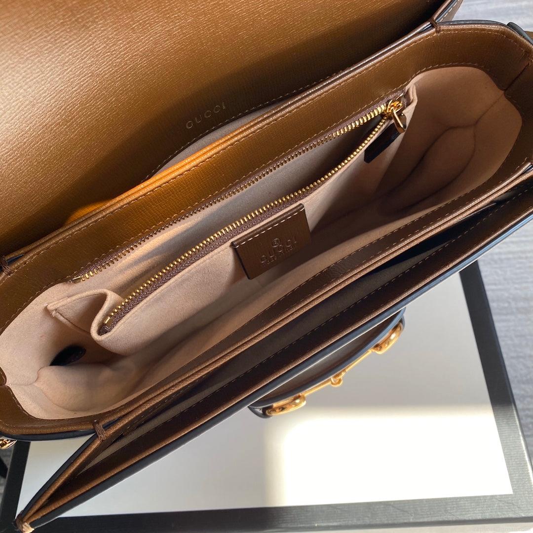 Gucci Horsebit 1955 shoulder bag 602204 Brown leather