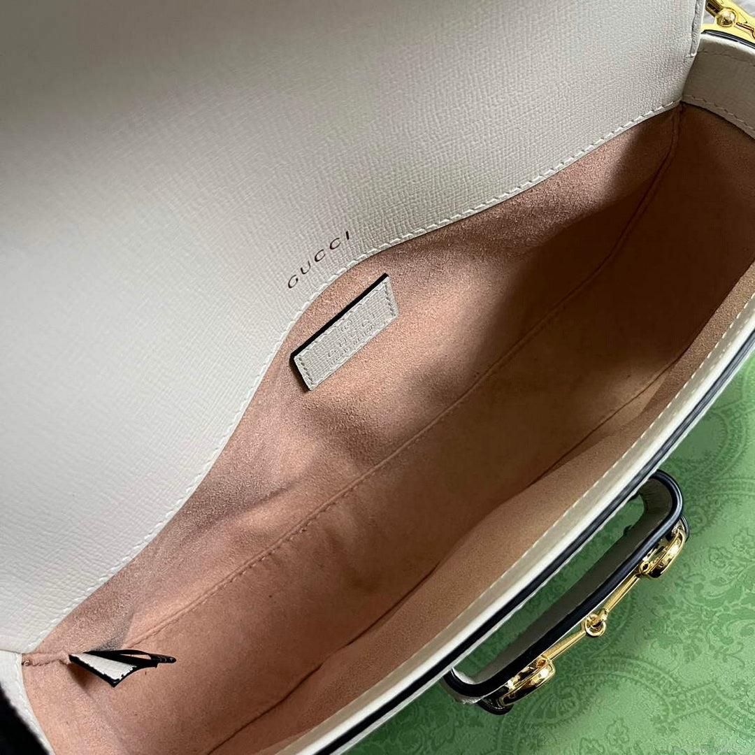 Gucci 735178 Gucci Horsebit 1955 shoulder bag Brown white