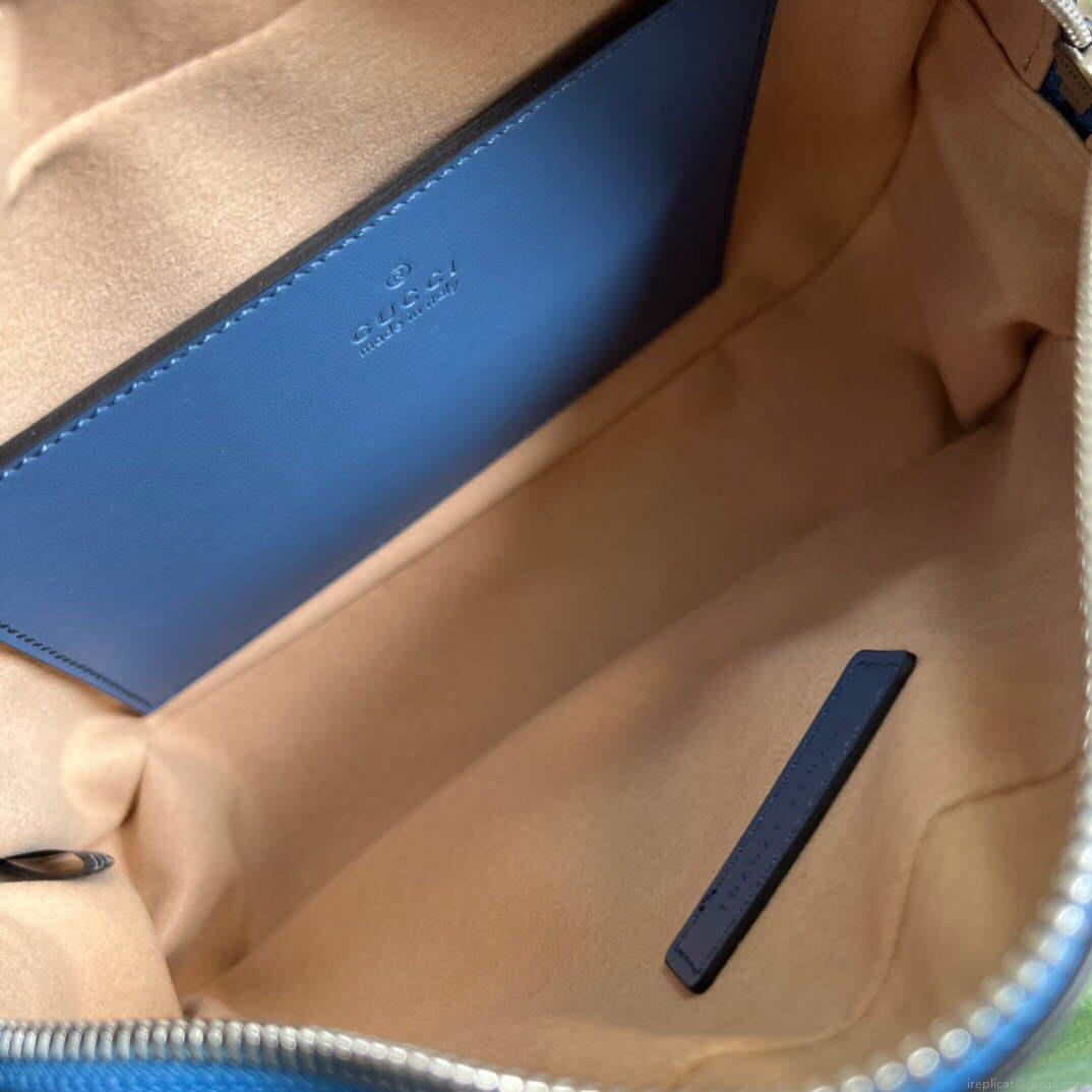 Gucci 447632 GG Marmont Matelassé Shoulder Bag Blue