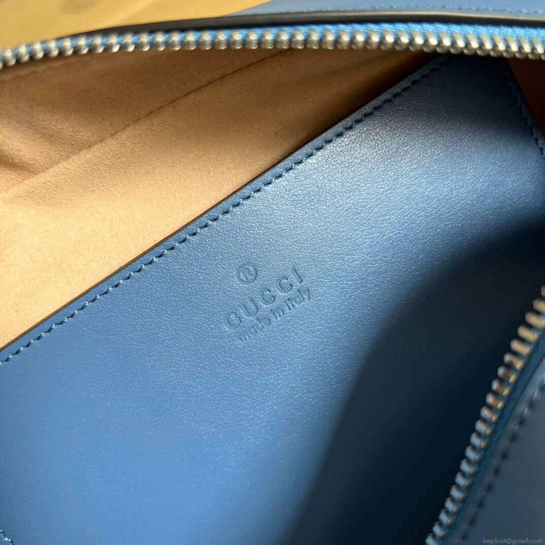 Gucci 447632 GG Marmont Matelassé Shoulder Bag Blue