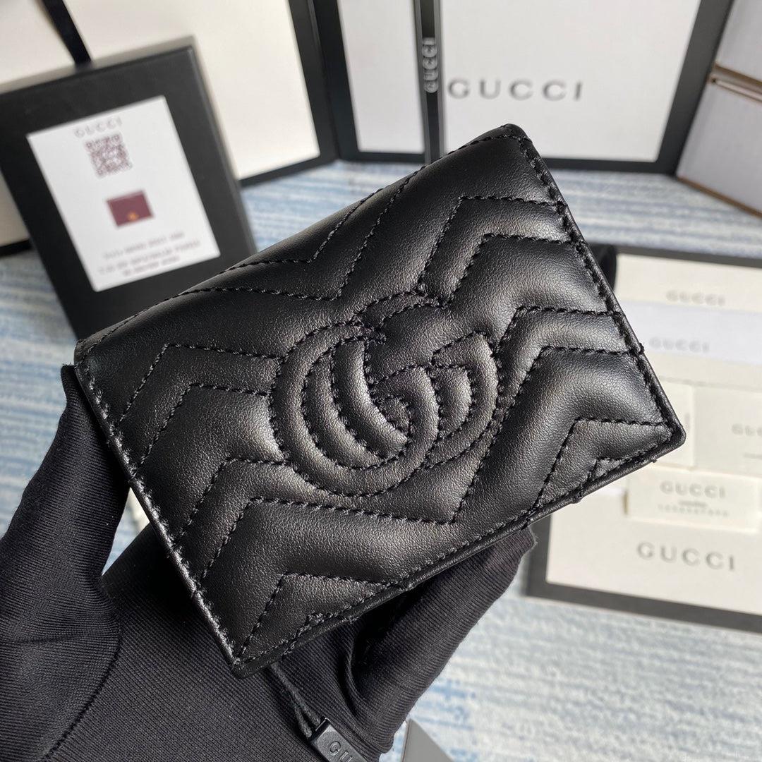 Gucci 466492 GG Marmont card case wallet in Black