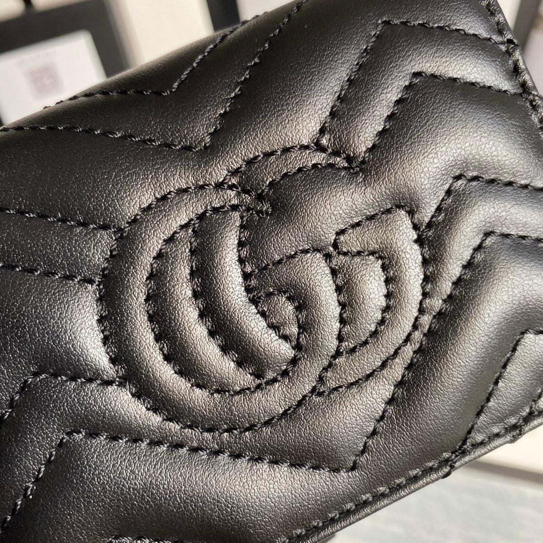 Gucci 466492 GG Marmont card case wallet in Black