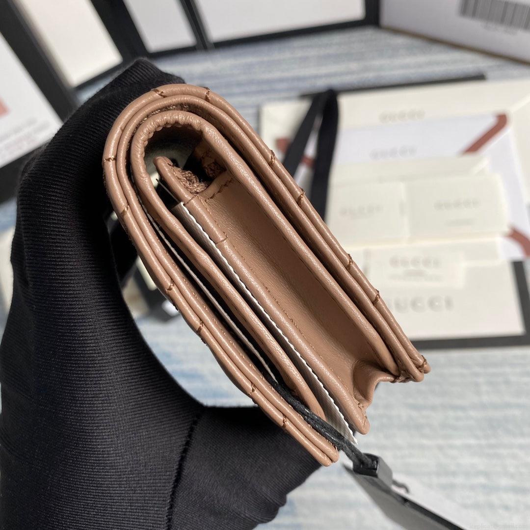 Gucci 466492 GG Marmont card case wallet in Light Pink