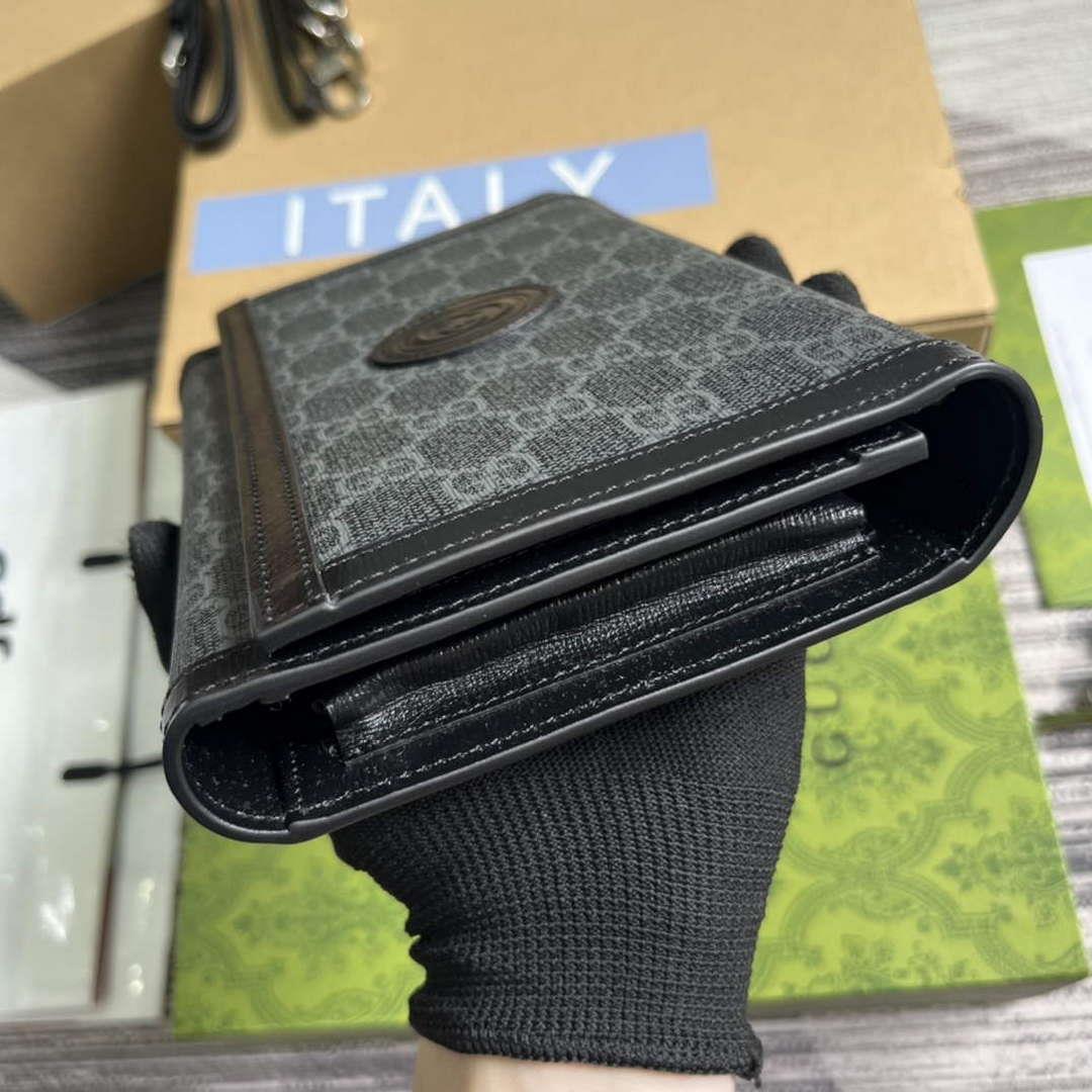 Gucci 724358 GG Top Handle Wallet Black