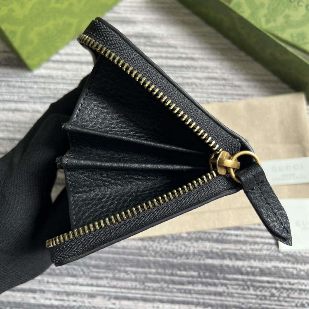 Gucci 750458 Zip wallet with Interlocking G python bow Black