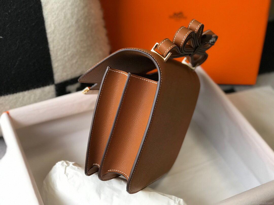 Hermes H082060 Constance Slim Wallet Epsom calfskin Brown