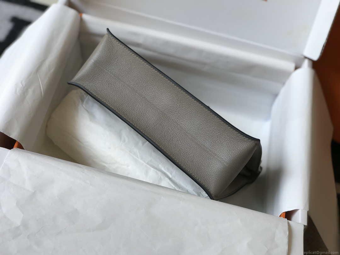 Hermes Kelly Danse 22cm Leather Bag 20363 Gray Sliver