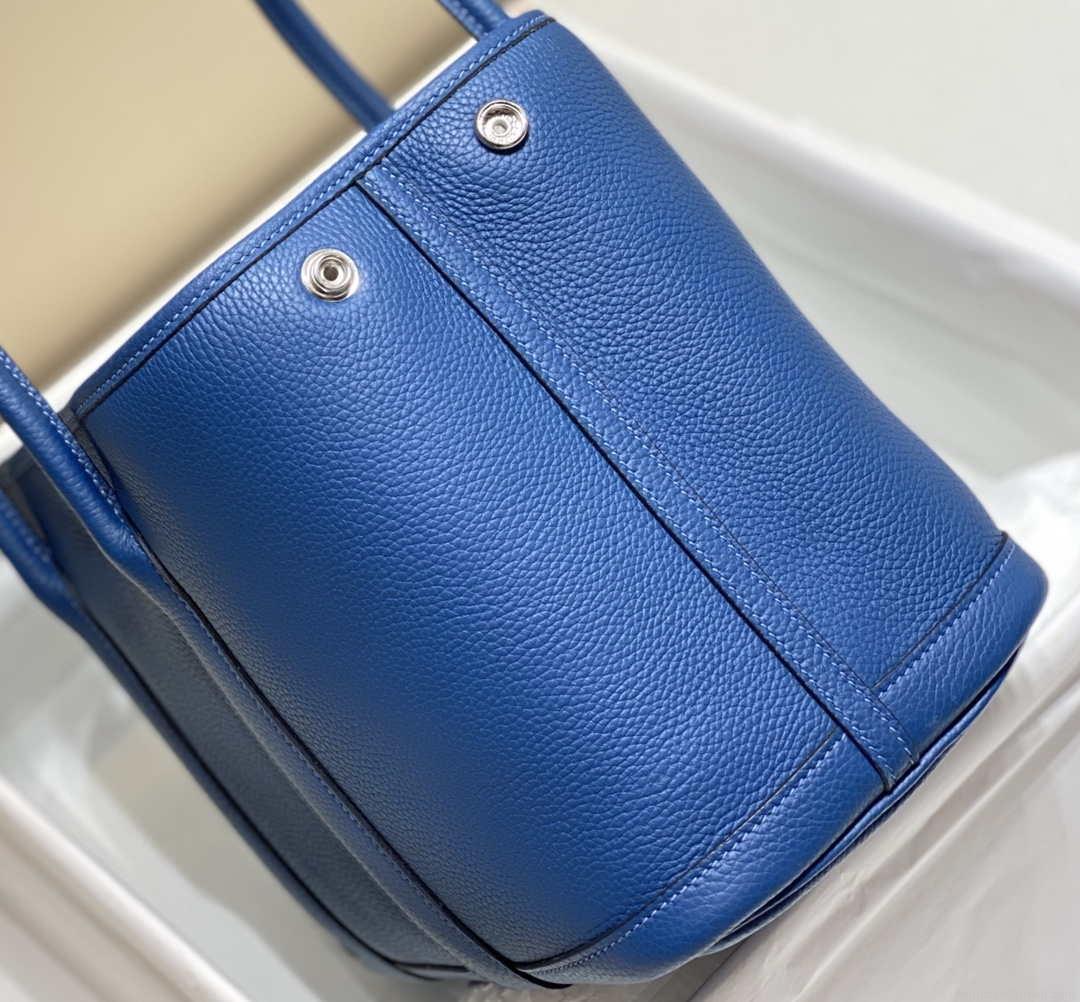 Hermes Blue Clemence Garden Party 30cm Bag H239040