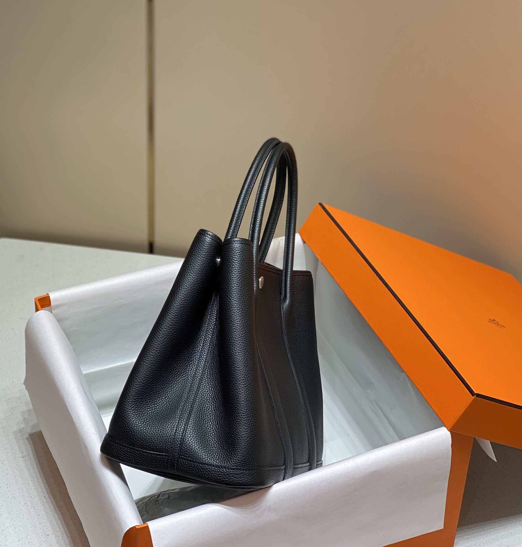 Hermes Black Togo Medium Garden Party 36cm Bag H239055