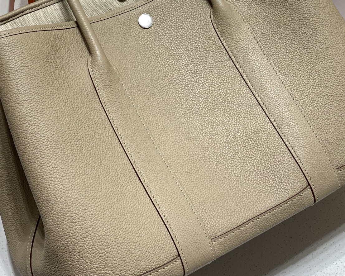 Hermes Light Gray Togo Medium Garden Party 36cm Bag H239056