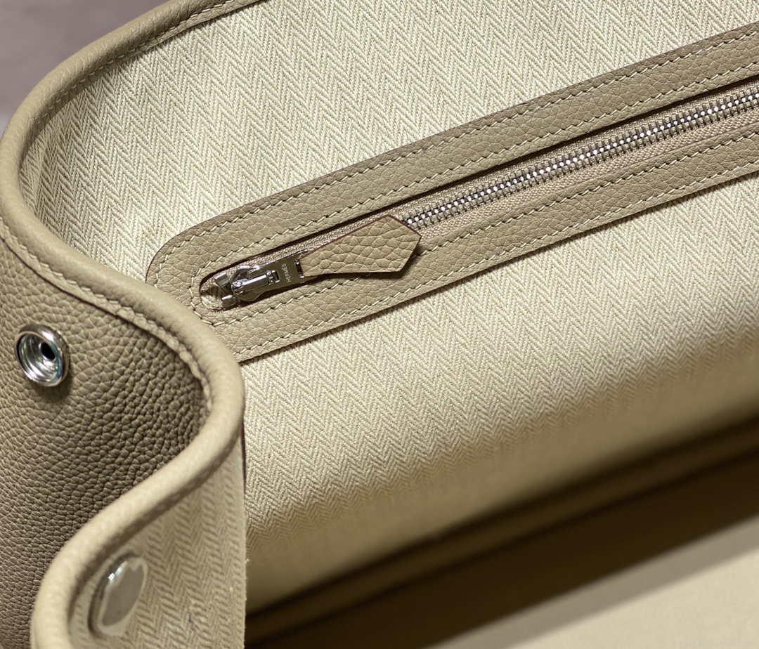 Hermes Light Gray Togo Medium Garden Party 36cm Bag H239056