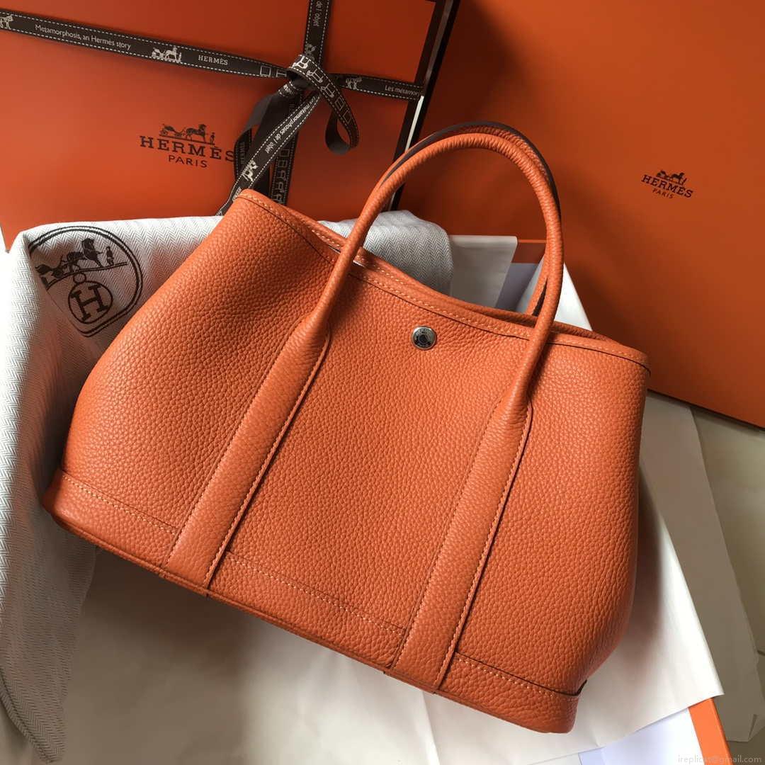 Hermes Orange Togo Medium Garden Party 36cm Bag H239058
