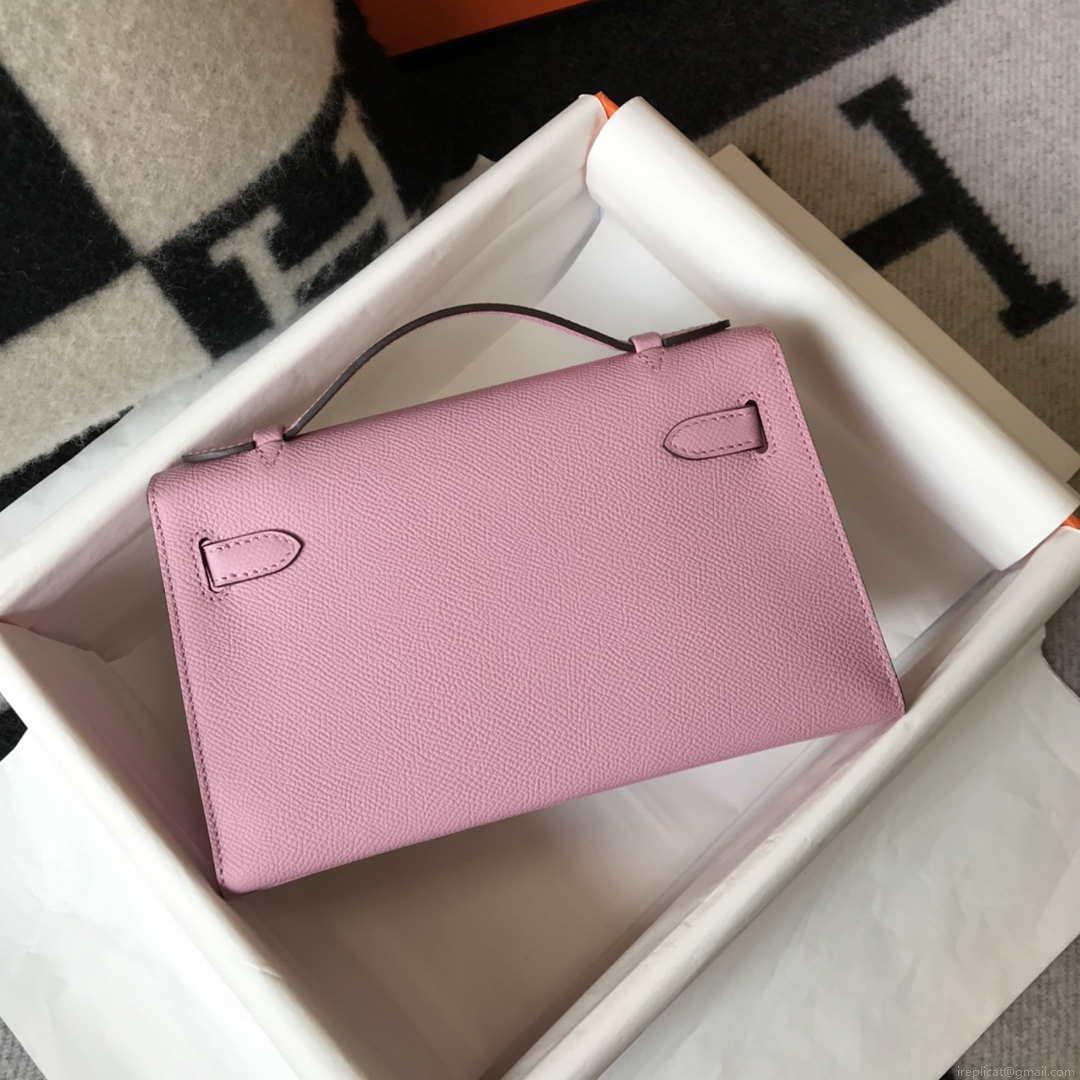 Hermes Mini Kelly Pouchette Epsom Leather H230226 Pink