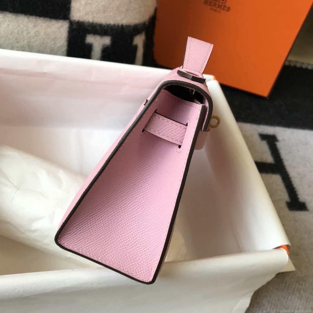 Hermes Mini Kelly Pouchette Epsom Leather H230226 Pink