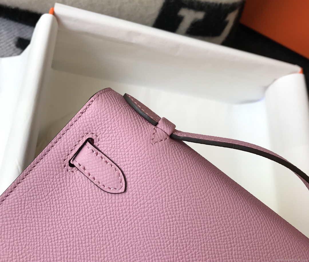 Hermes Mini Kelly Pouchette Epsom Leather H230226 Pink