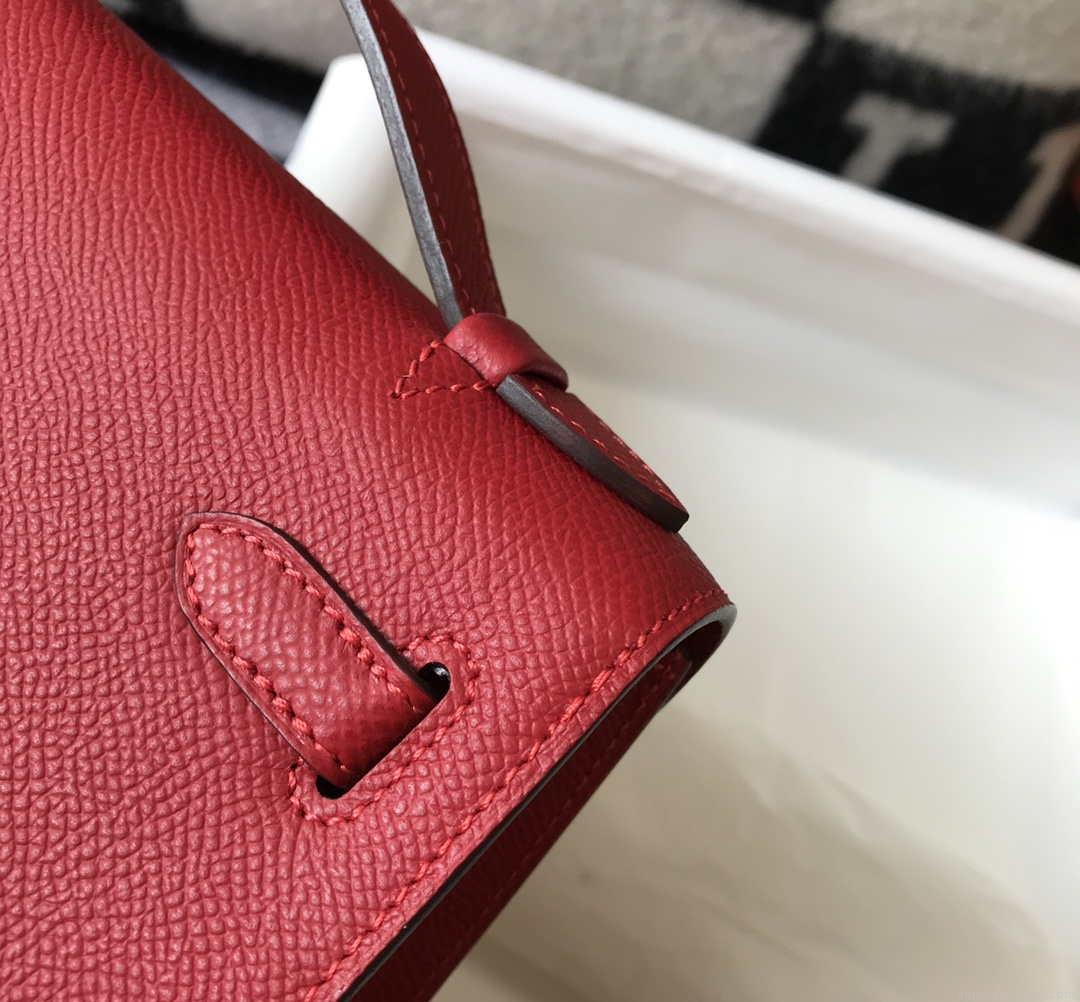 Hermes Mini Kelly Pouchette Epsom Leather H230227 Red