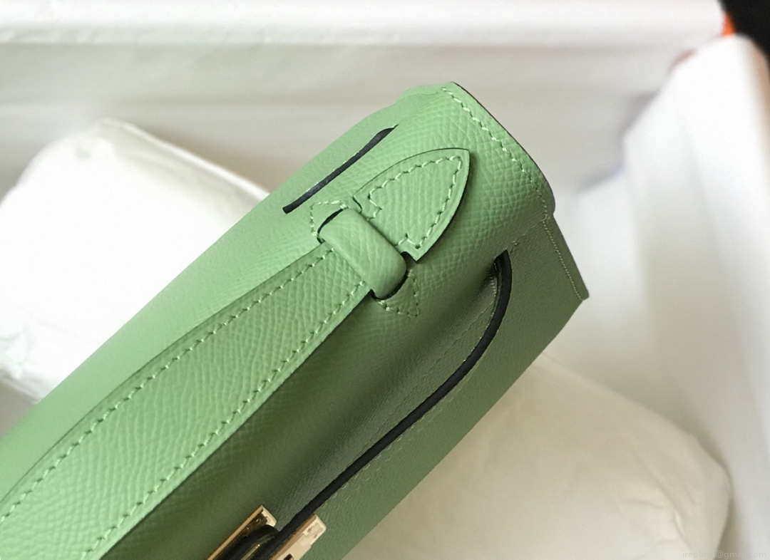Hermes Mini Kelly Pouchette Epsom Leather H230229 Green