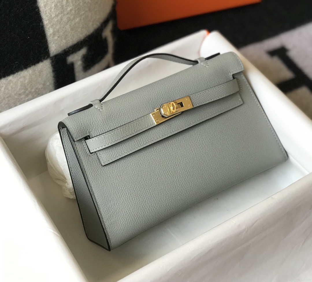 Hermes Mini Kelly Pouchette Epsom Leather H230232 Glacier Blue