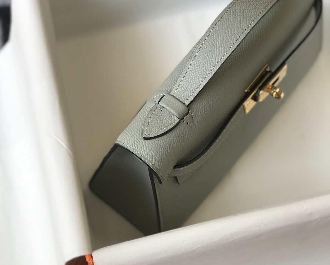 Hermes Mini Kelly Pouchette Epsom Leather H230232 Glacier Blue