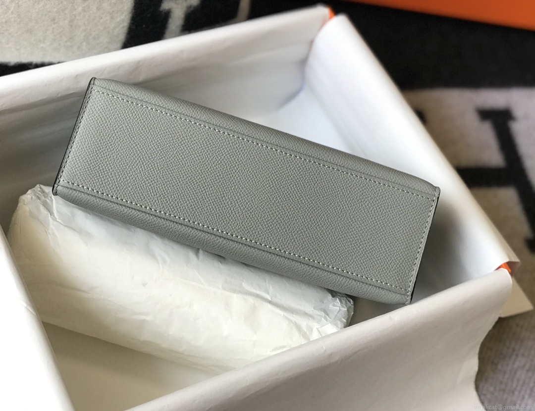 Hermes Mini Kelly Pouchette Epsom Leather H230232 Glacier Blue