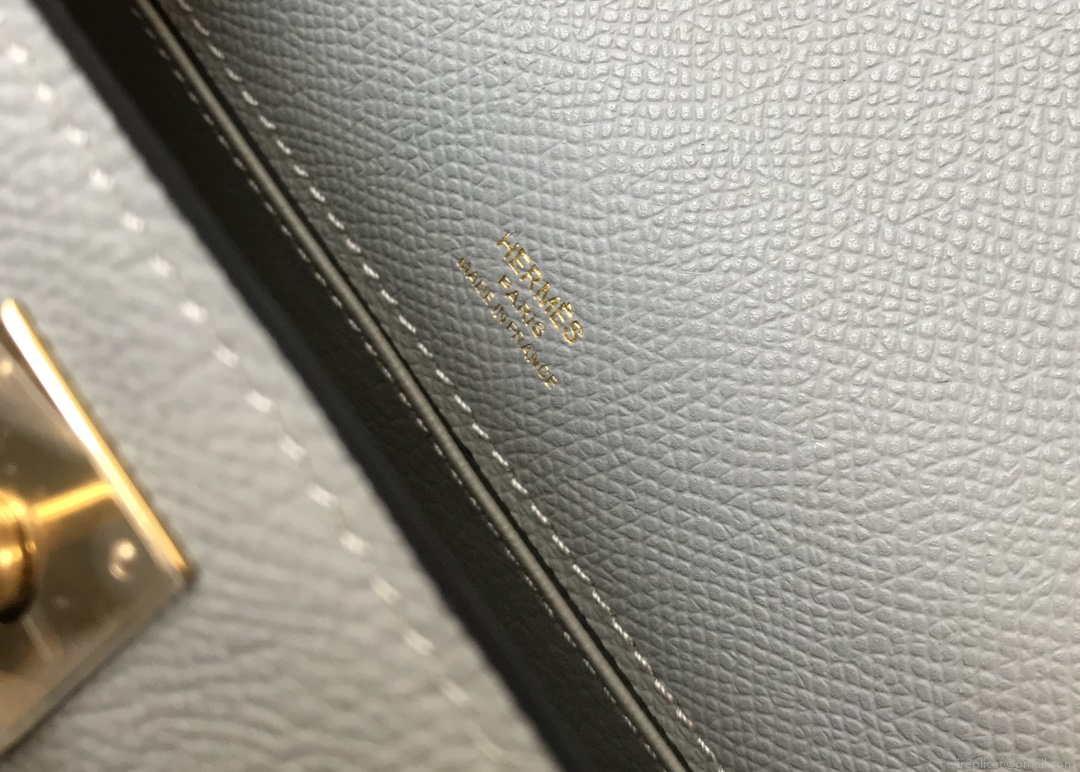 Hermes Mini Kelly Pouchette Epsom Leather H230232 Glacier Blue