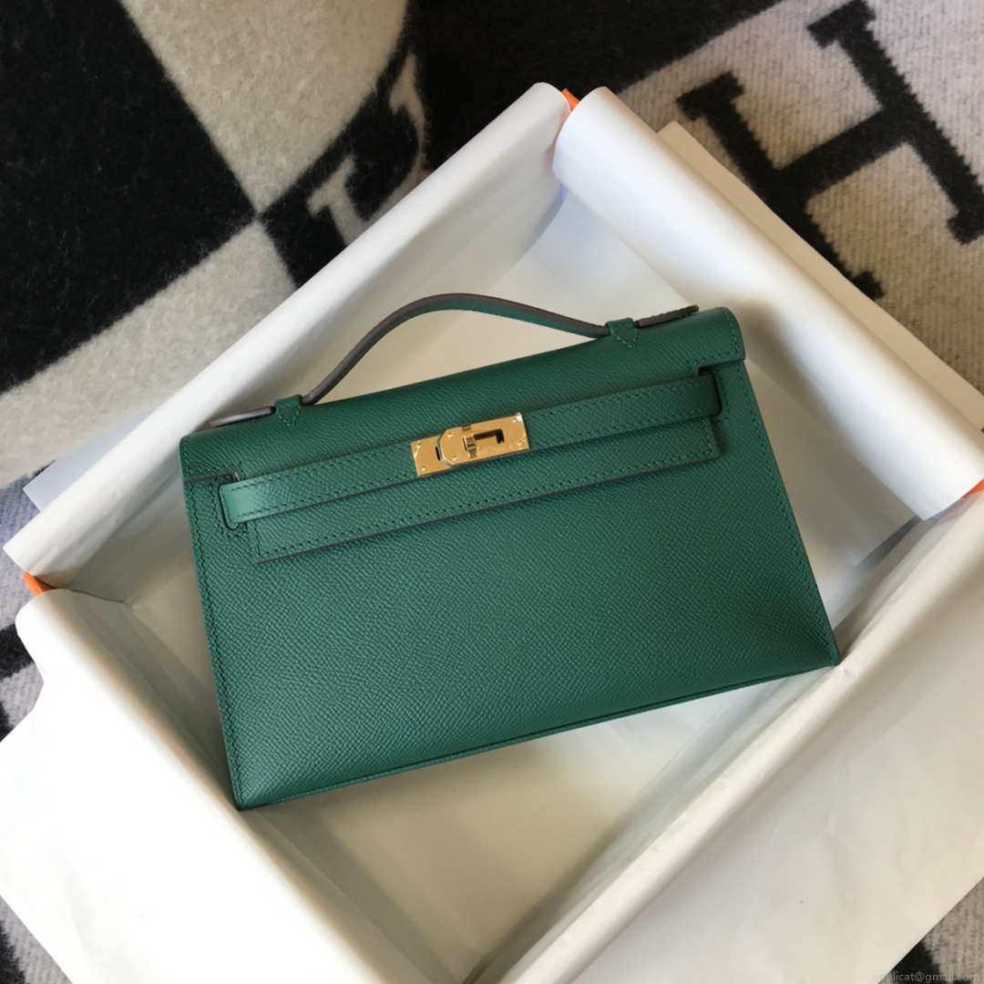 Hermes Mini Kelly Pouchette Epsom Leather H230242 Green